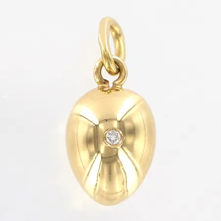 Hänge med diamant 0,01ct, äggformat, ca 17mm, CG Hallberg, 18K Vikt: 4,7 g