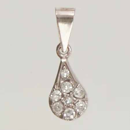 Hänge diamanter ca 0,11ctv, 10mm, vitguld 18K 0,8g.