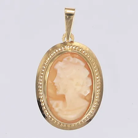 Hänge med camé, 24x13mm, 18K, bruttovikt 1,1g Vikt: 1,1 g