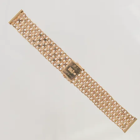 Klockarmband x-länk, ca 15cm, bredd:16mm, gravyr, 18K 36,1g.