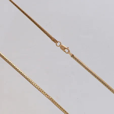 Kedja manglad Pansar, längd 42,5cm, bredd 2,6mm, skadad, brott i länken, 18K Vikt: 11 g