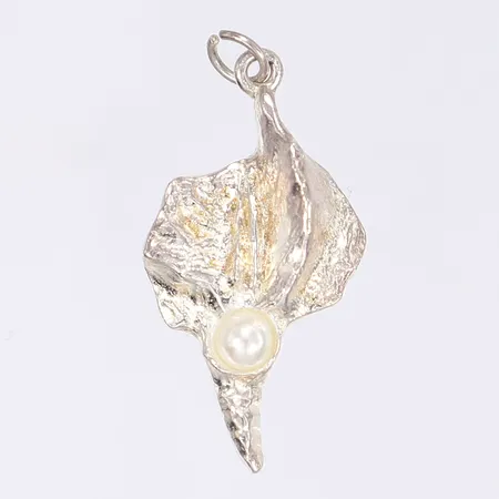 Hänge med pärla, 42x20mm, tenn