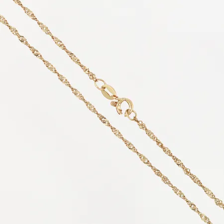 Kedja Singapore 57cm, bredd: 2mm, defekt lås, 21K Vikt: 4 g