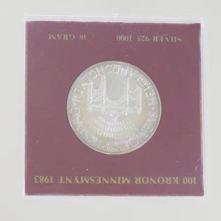 Silvermynt 100kr minnesmynt 1983, Silver 925/1000 Vikt: 16 g