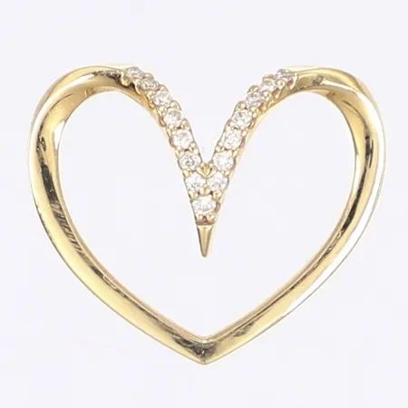 Hänge hjärta med diamanter 15x ca 0,01ct, 20x16mm, 18K Vikt: 2,3 g