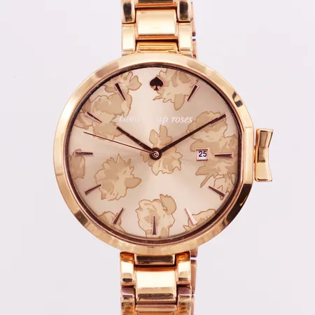 Damur kate spade New York, Rose park row, roséfärgad stål, quartz, Ø34mm, refnr: KSW 1397, snr: 741709, roséfärgad stålband, ca 19cm, fint skick, plasten kvar på framsida, batteribyte, inga tillbehör