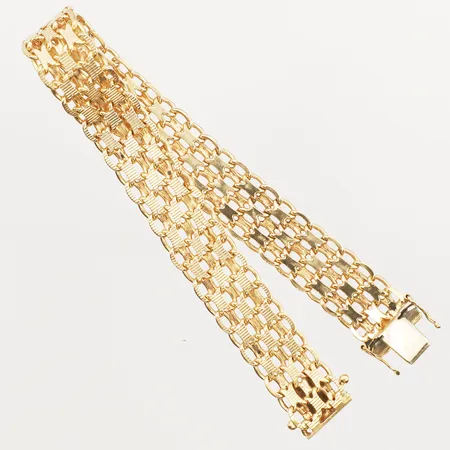 Armband X-länk, längd 19,5cm, bredd 12mm, 18K Vikt: 28,5 g