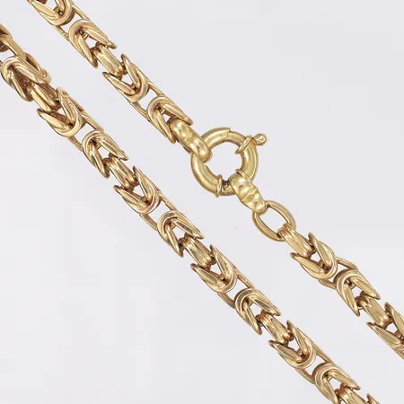 Halskedja kejsarlänk 58cm, bredd 6mm, slitet lås, 18K Vikt: 132,3 g