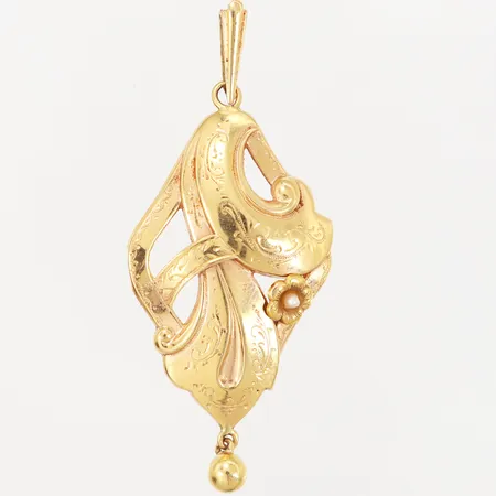 Hänge mönstrad genombruten dekor 60x25mm, 18K