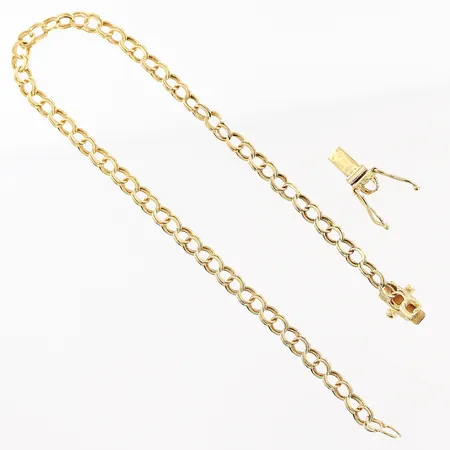 Armband Bismarck, 20,5cm, bredd 4mm, defekt, 18K. Vikt: 4,8 g