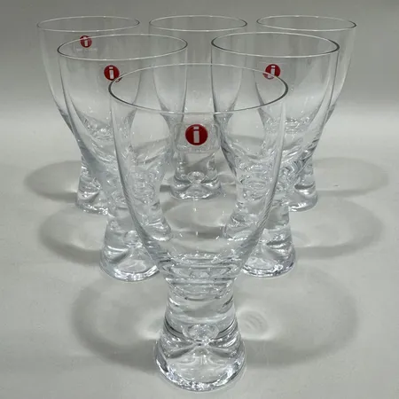 Vinglas 6st, modell Tapio, design Tapio Wirkkala för Iittala, höjd 13cm, 2st saknar etikettmärkning Skickas med postpaket.