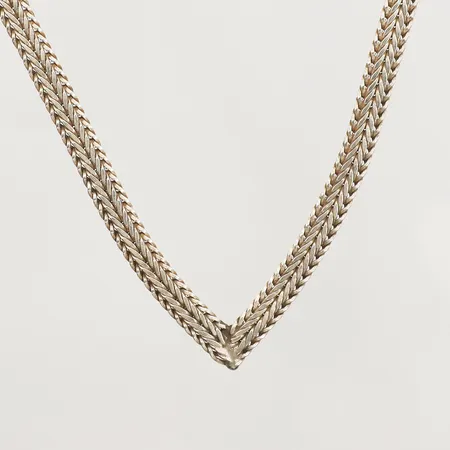 Collier Rävsvans, ca 42cm, bredd ca 5mm, 925/1000 silver Vikt: 17,9 g