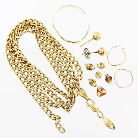 Diverse guld, defekter, 18K. Vikt: 12,1 g