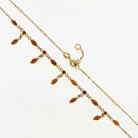 Collier med granater, 48-50cm, bredd 1-13mm, förgyllt silver 835/1000 Vikt: 2,9 g