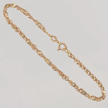 Armband Singapore 19cm, bredd:3mm, defekt lås, 18K 3,2g.