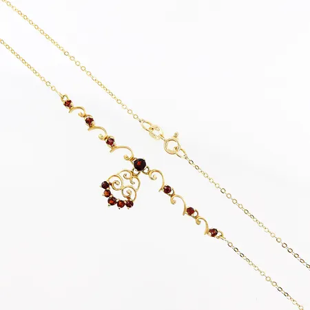 Collier, röda stenar, 40,3cm, bredd 0,5-15mm, 18K. Vikt: 4,4 g