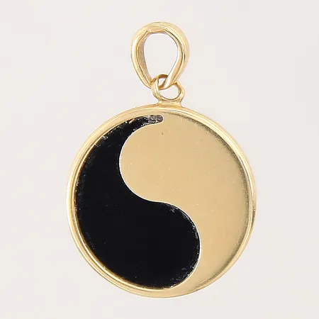 Hänge Yin-Yang med onyx, 22x15,5mm, skev ögla, GHA, 18K Vikt: 1,9 g