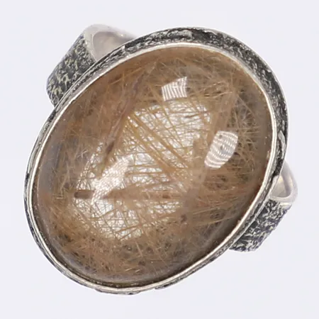 Ring, rutilkvarts, stl 18¼, bredd 5-22mm, silver 925/1000 Vikt: 7,7 g