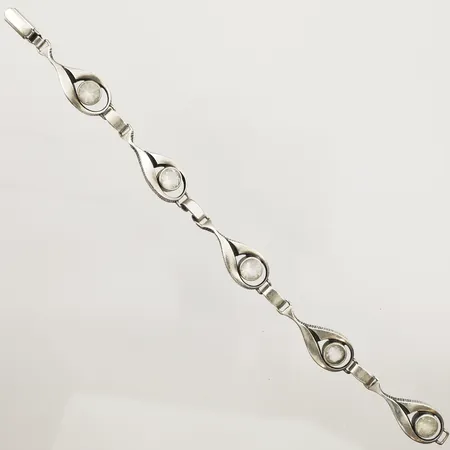 Armband med bergkristall, Finnfeelings, Karl Laine för Sten & Laine, längd 20cm, bredd 12mm, silver 925/1000 Vikt: 14 g