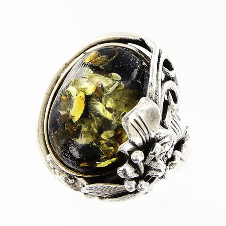 Ring stl 18, bredd 3-20mm, stenimitation, silver 925/1000. Vikt: 6,2 g