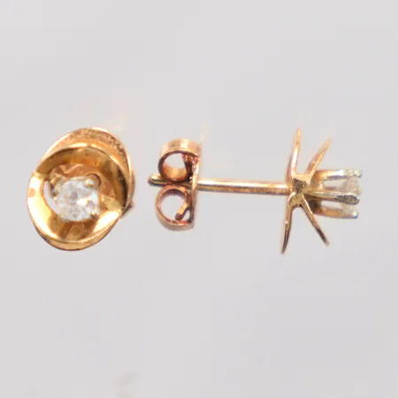 Ett par örhängen Ø7,0mm, små vita stenar, 18K Vikt: 1,7 g