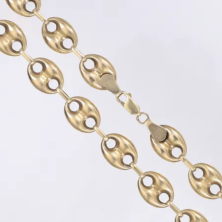 Halskedja Marina 57cm, bredd 11mm, ihålig, bruksslitage, 14K Vikt: 23,9 g