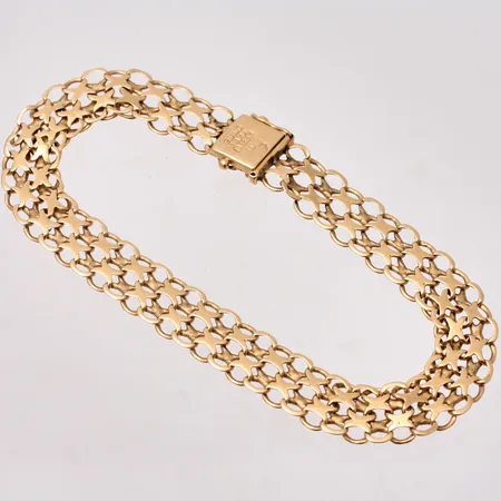 Defekt guld, 18K, vikt 9,24g.