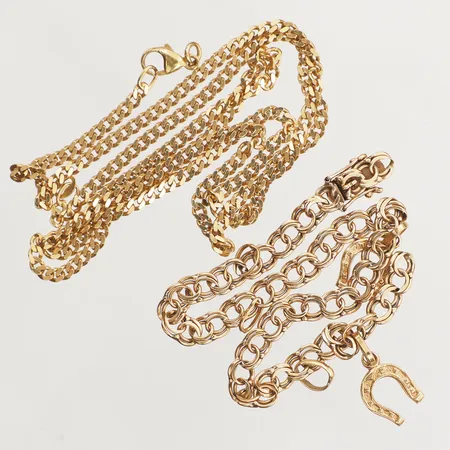 Kedja, armband med berlocker, defekt, av, 18K Vikt: 16,6 g