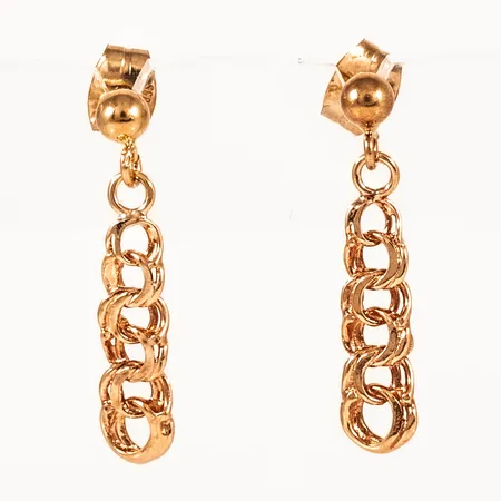 Örhängen bismarck i 18K guld. De är 21 mm långa och väger 1,2g.