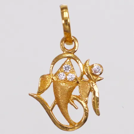 Hänge vita stenar, 23mm, 22K Vikt: 1,3 g