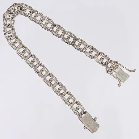 Armband Bismarck längd 19cm bredd 5mm svenska stämplar 1973 oputsad silver 830/1000 Vikt: 14 g