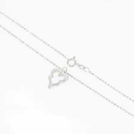 Hänge Efva Attling "Little Crazy Heart Pendant" i silver (925/1000) med kedja (fasetterad kullänk) 40 cm. Vikt: 3,8g. Nypris 1.400:- 