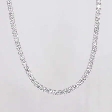 Collier vita stenar, 46cm, bredd 4,9mm, 925/1000 silver Vikt: 38,2 g