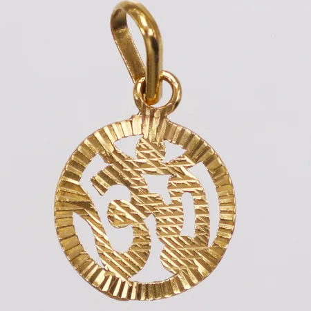 Hänge hinduisk tecken, 22mm, 22K Vikt: 1 g