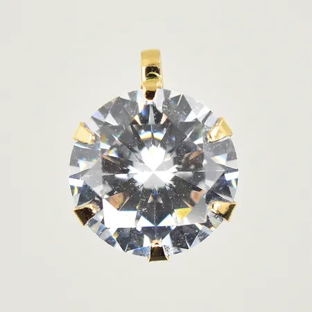 Hänge med vit sten Ø8 mm, 18K. Vikt: 0,8 g