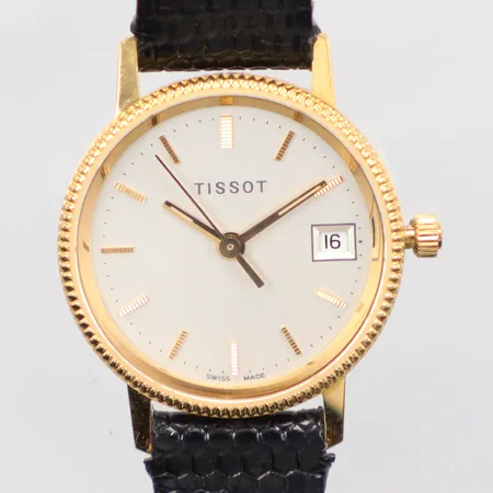 Damur Tissot Quartz datum behov av batteribyte, Ø24mm, 18k