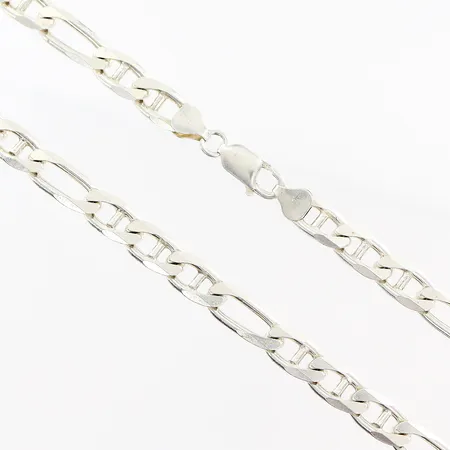 Kedja Figaro med stav 60cm, bredd 7,5mm, Italy, silver 925/1000. Vikt: 60,4 g