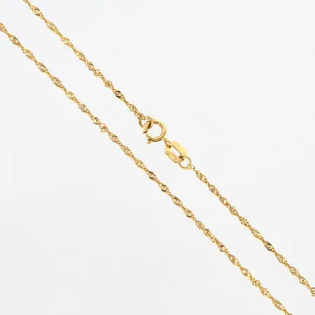 Kedja Singapore, ca 38cm, bredd ca 1mm, 18K Vikt: 1,1 g