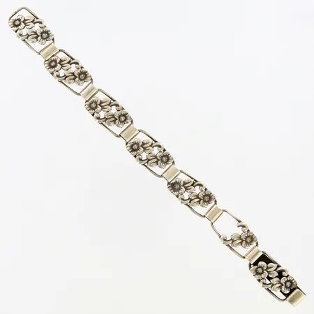 Armband med blomsterdekor 19cm, bredd: 15mm, defekt, silver 830/1000 Vikt: 16,6 g