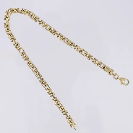 Armband kejsarlänk 21,5cm, bredd 4mm, ihålig, något bucklig, 18K Vikt: 10,2 g