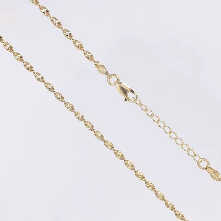 Halskedja 42-45cm, bredd 2,5mm, förgyllt silver 925/1000 Vikt: 4,4 g