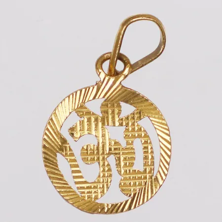 Hänge hinduisk tecken, 22mm, 22K Vikt: 1 g