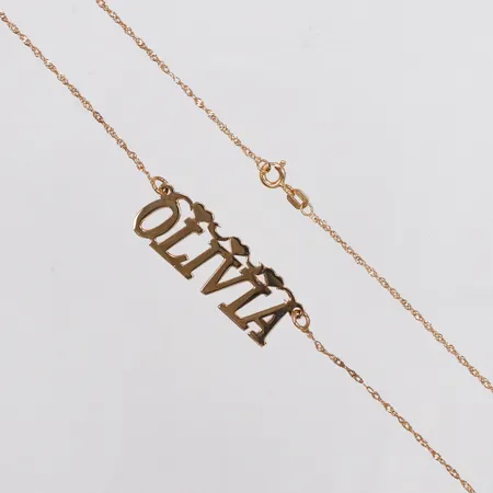 Collier Singapore med integrerat hänge namn Olivia, längd 51cm, bredd 1,2-12,4mm, 18K Vikt: 4,3 g