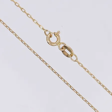 Halskedja ankarlänk 42,5cm, bredd 1mm, italienska stämplar 18K Vikt: 1,7 g