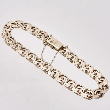 Armband i silver, 19,5cm, Bismarck, bredd 7,5mm, 830/1000, vikt 14,28g.