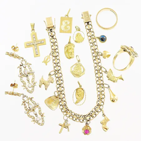 Diverse guld, 18K Vikt: 47,4 g