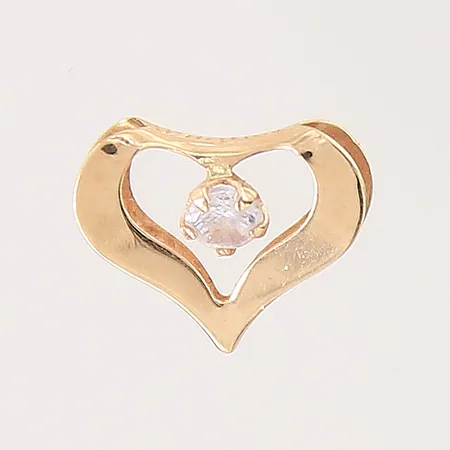 Hänge med vit sten, 9x11mm, GHA, 18K Vikt: 0,3 g