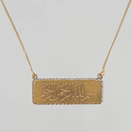 Collier, defekt/gravyr, 18K 7,8g.