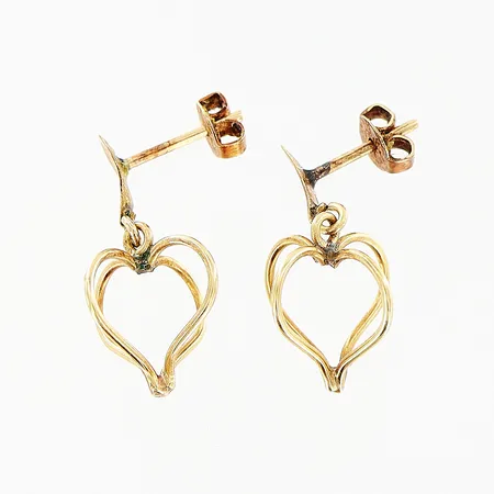 Ett par örhängen, hjärtan, 20mm, 18K. Vikt: 1,3 g