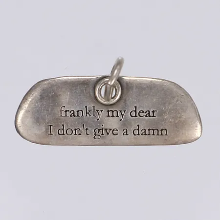 Hänge "frankly my dear I don't give a damn", Ø30mm, tillv. Bjørg, Norge, silver 925/1000 Vikt: 3,7 g